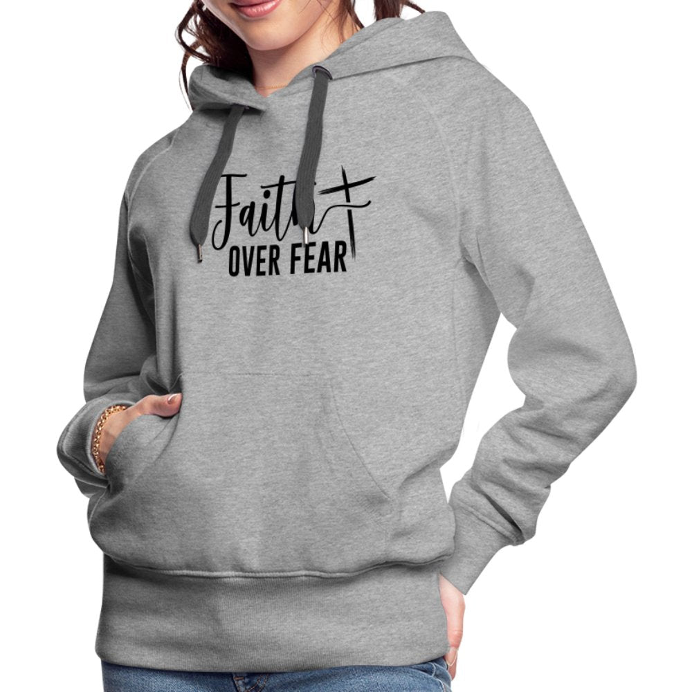 Faith Over Fear Women’s Premium Hoodie - heather grey