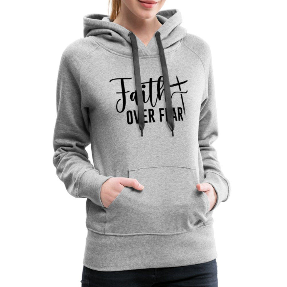 Faith Over Fear Women’s Premium Hoodie - heather grey