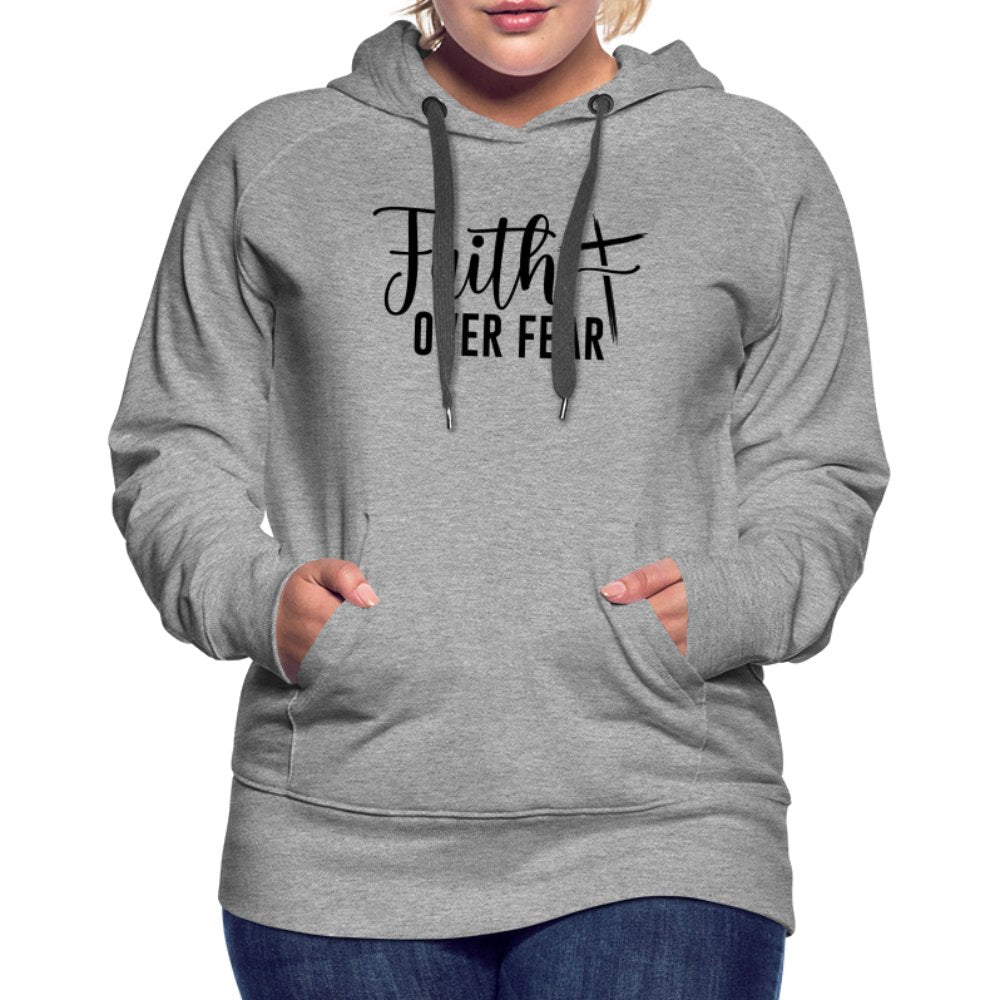 Faith Over Fear Women’s Premium Hoodie - heather grey