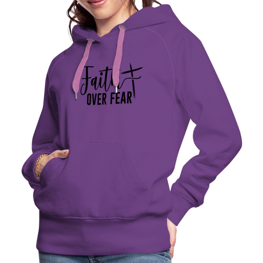 Faith Over Fear Women’s Premium Hoodie - purple