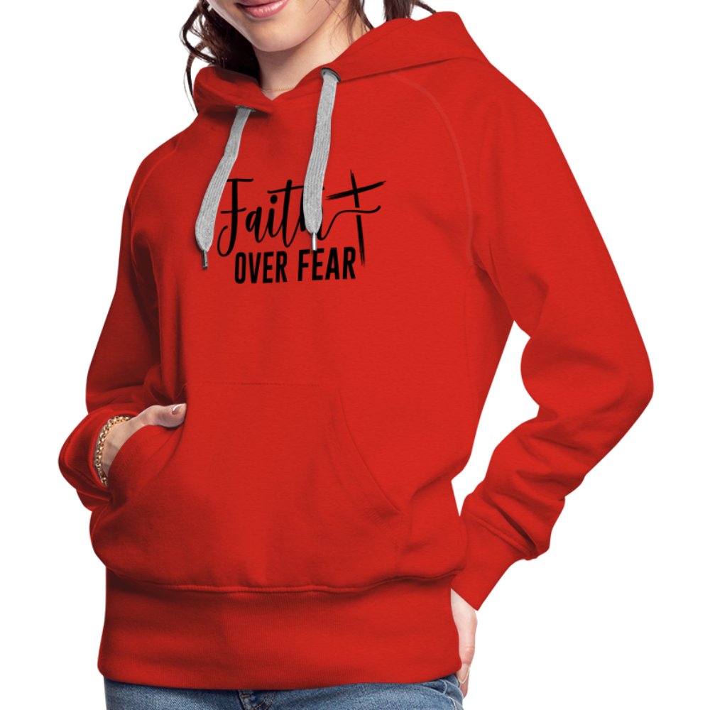 Faith Over Fear Women’s Premium Hoodie - red