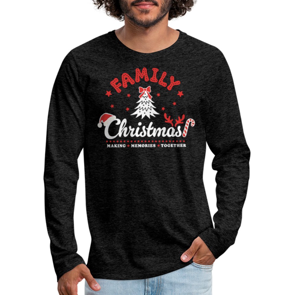 Family Christmas Making Memories Together Men's Premium Long Sleeve T-Shirt - charcoal grey