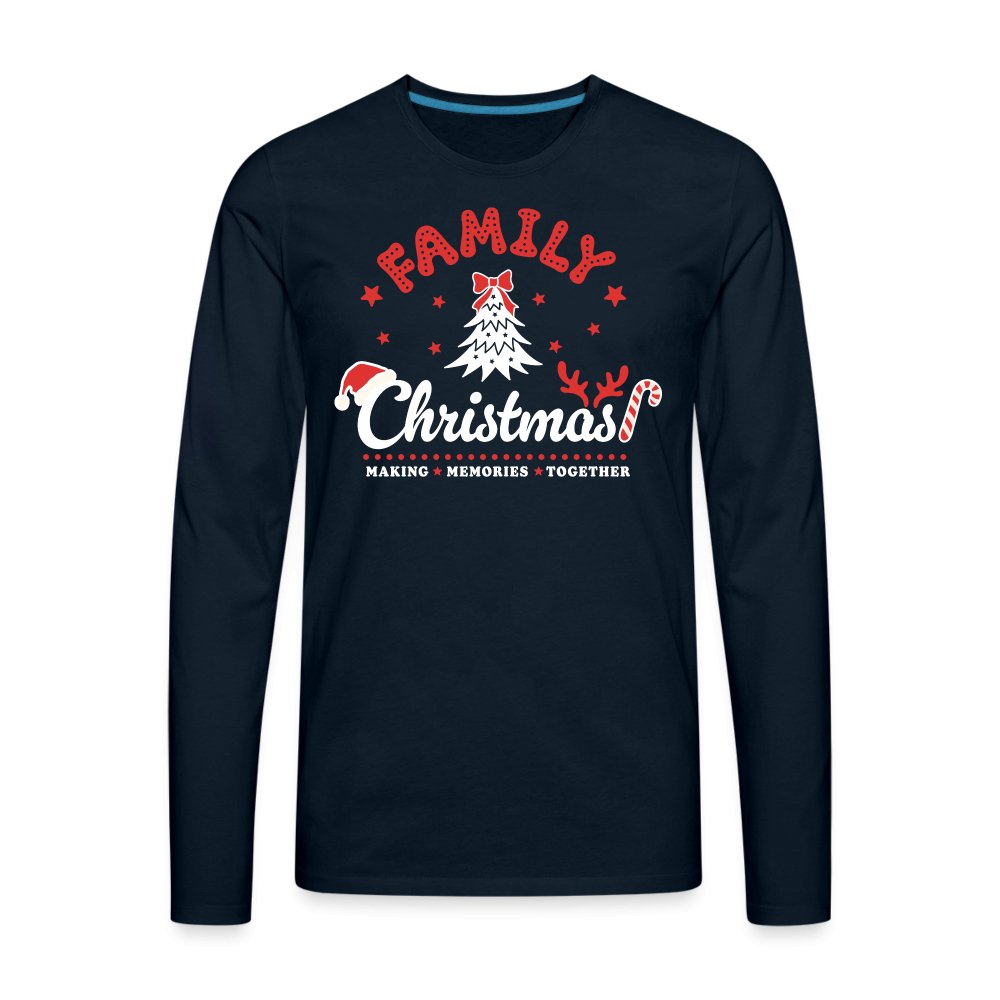 Family Christmas Making Memories Together Men's Premium Long Sleeve T-Shirt - deep navy