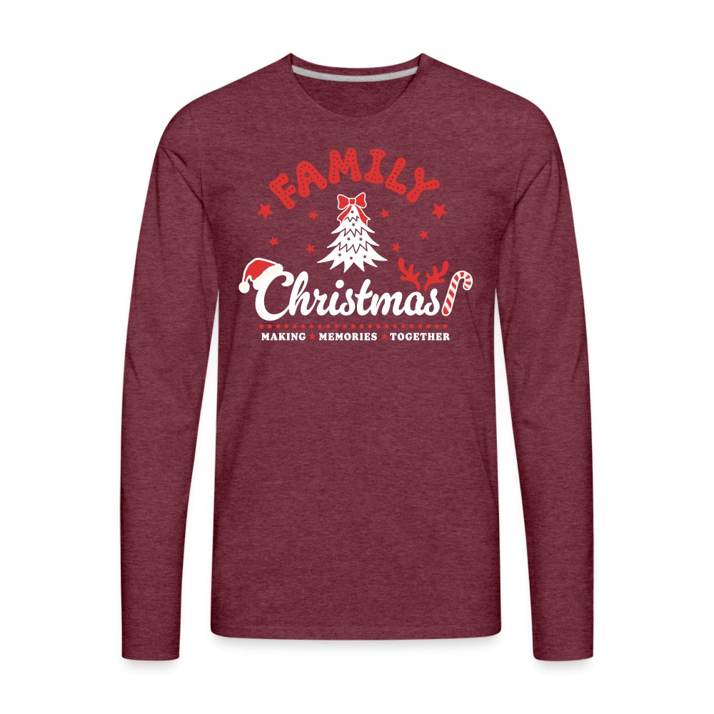 Family Christmas Making Memories Together Men's Premium Long Sleeve T-Shirt - deep navy