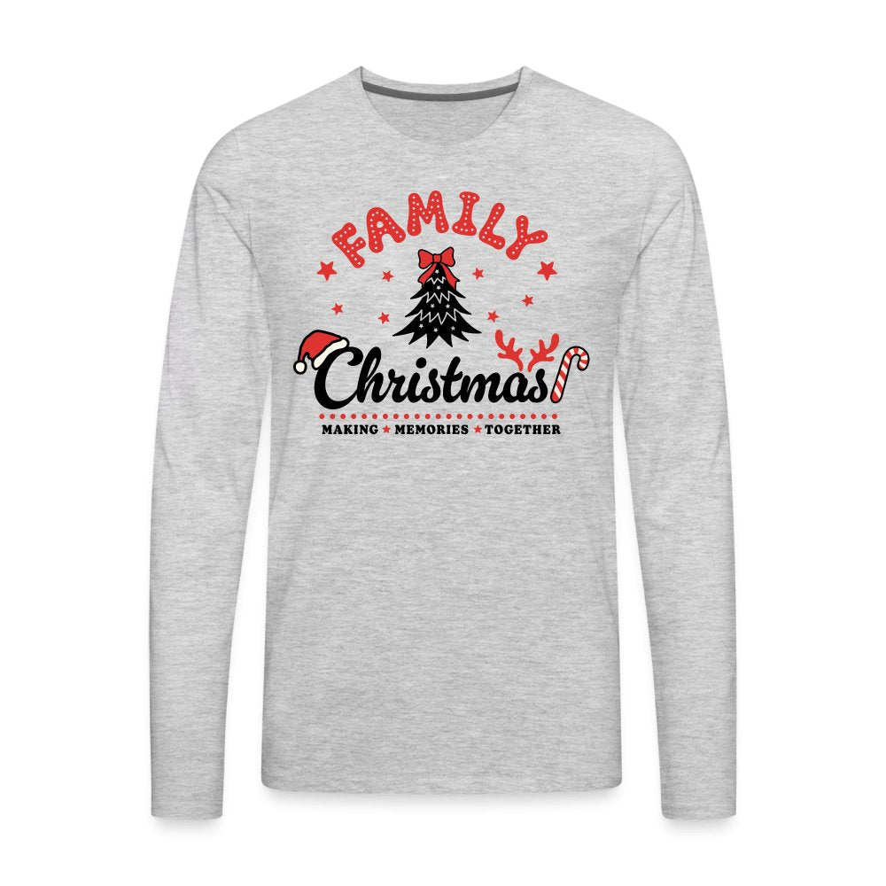 Family Christmas Making Memories Together Men's Premium Long Sleeve T-Shirt - heather gray