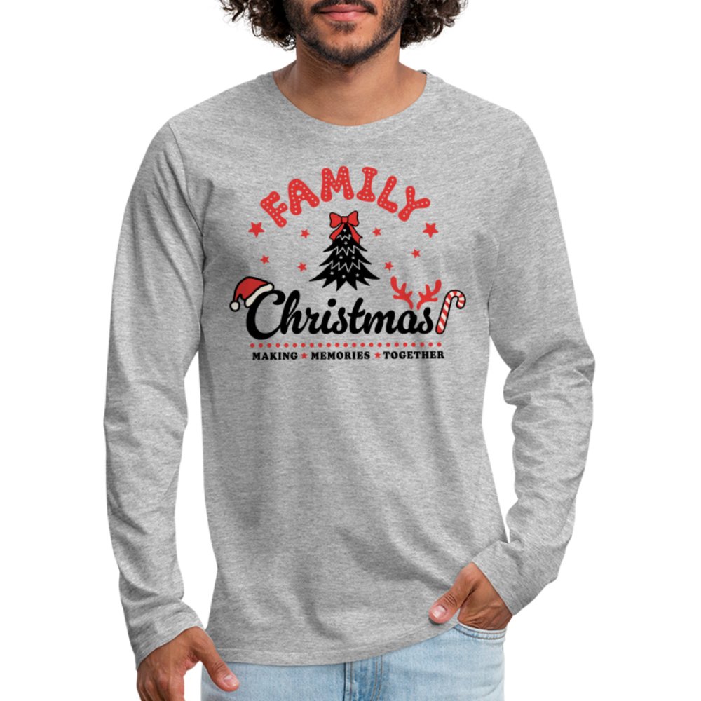 Family Christmas Making Memories Together Men's Premium Long Sleeve T-Shirt - heather gray