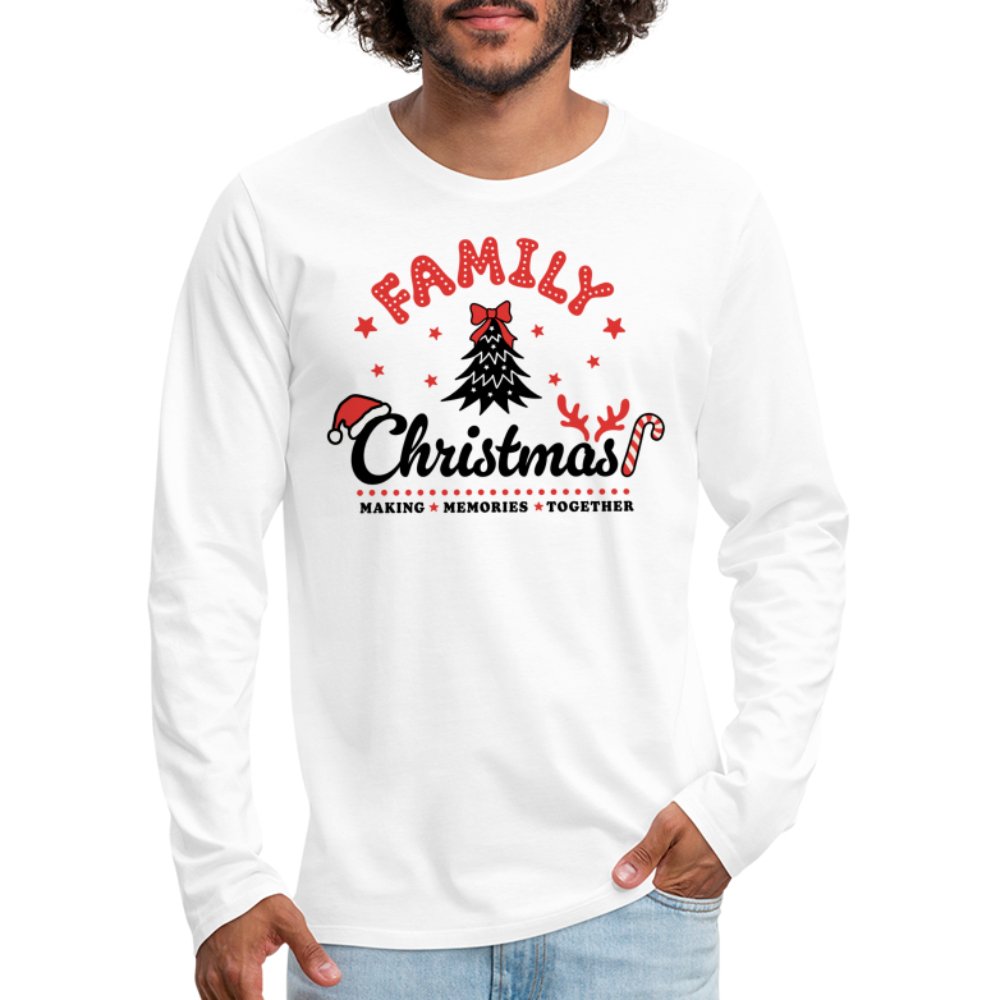 Family Christmas Making Memories Together Men's Premium Long Sleeve T-Shirt - white