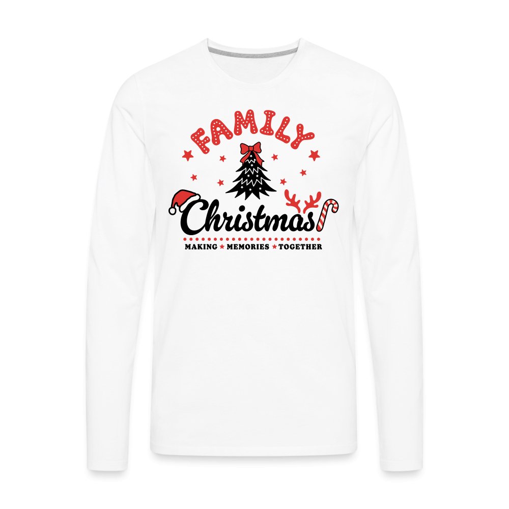 Family Christmas Making Memories Together Men's Premium Long Sleeve T-Shirt - white