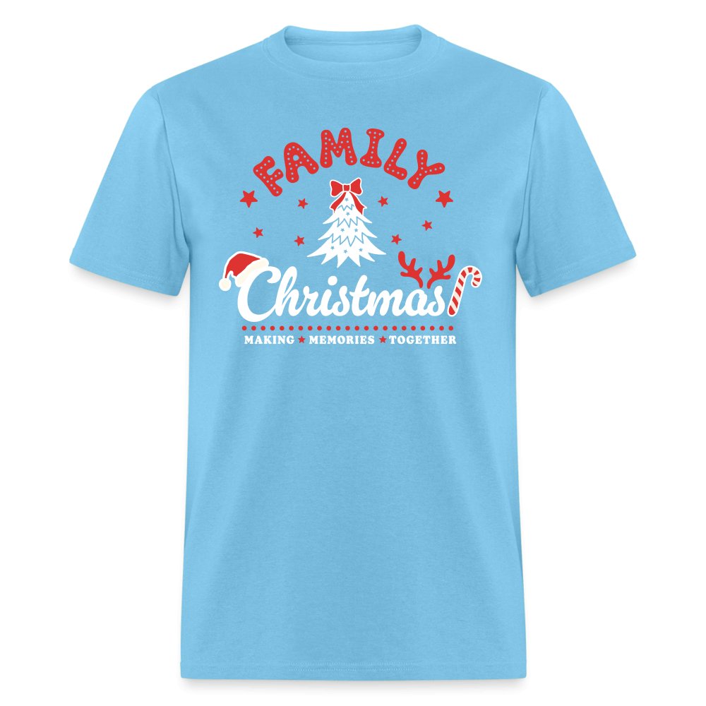 Family Christmas Making Memories Together T-Shirt - aquatic blue