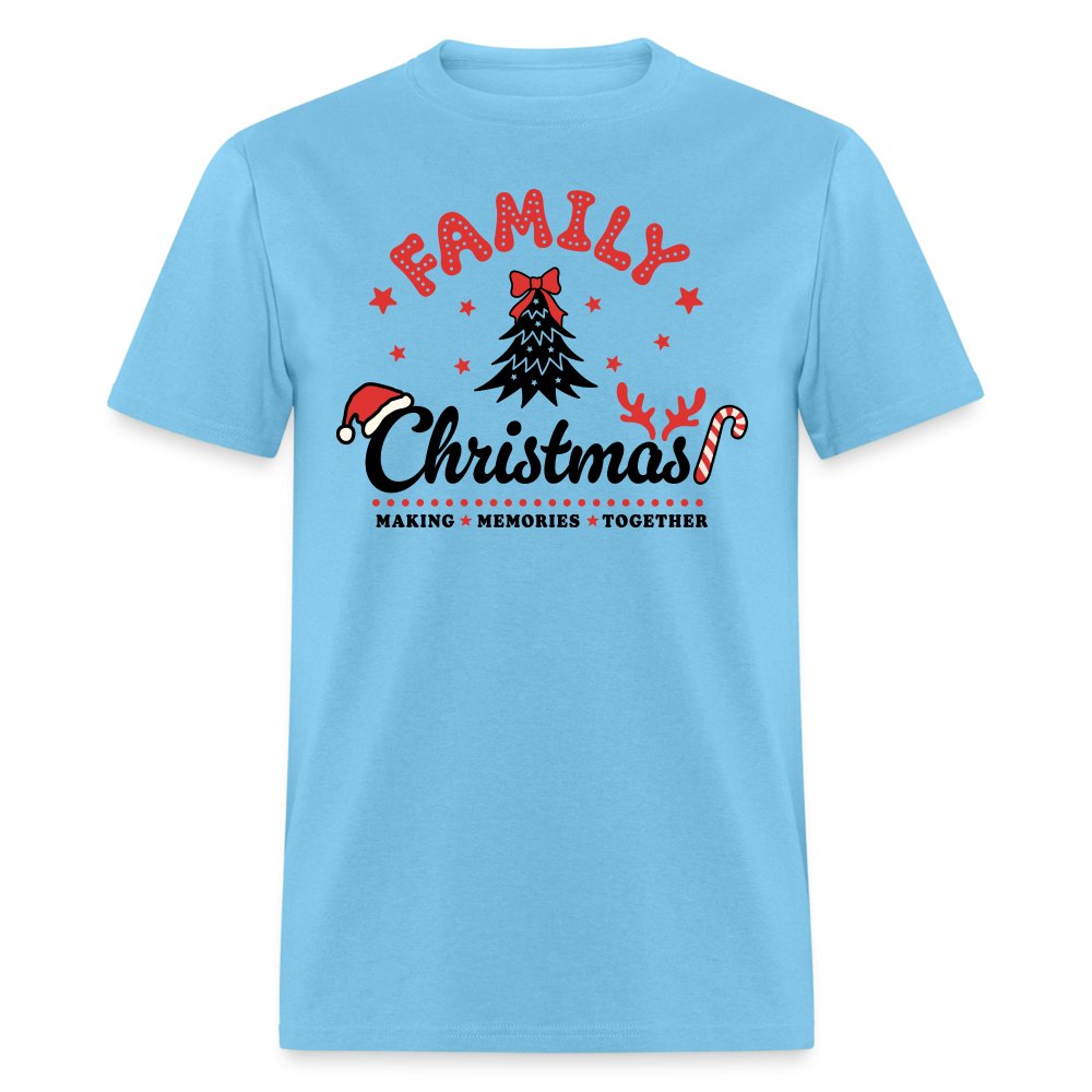 Family Christmas Making Memories Together T-Shirt - aquatic blue