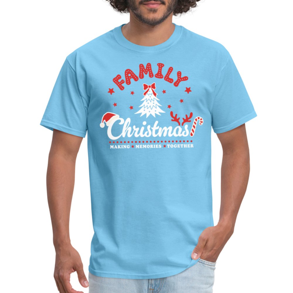 Family Christmas Making Memories Together T-Shirt - aquatic blue