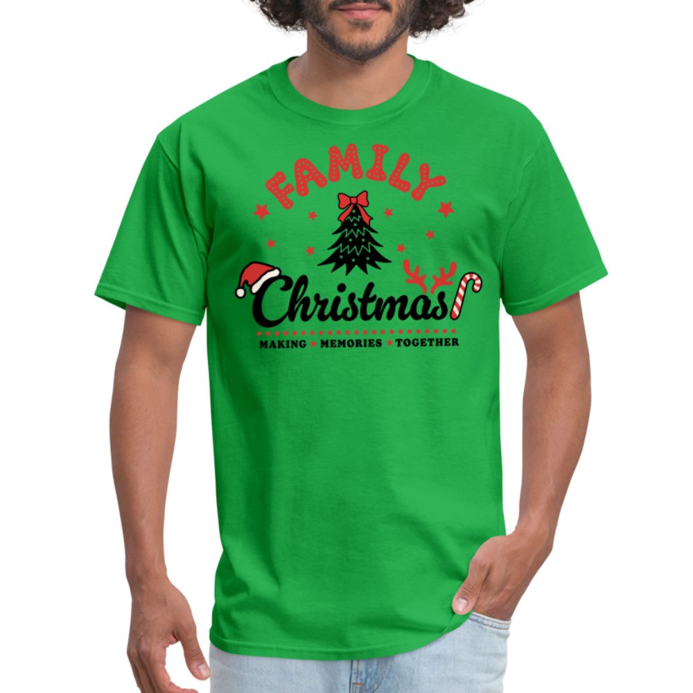 Family Christmas Making Memories Together T-Shirt - bright green