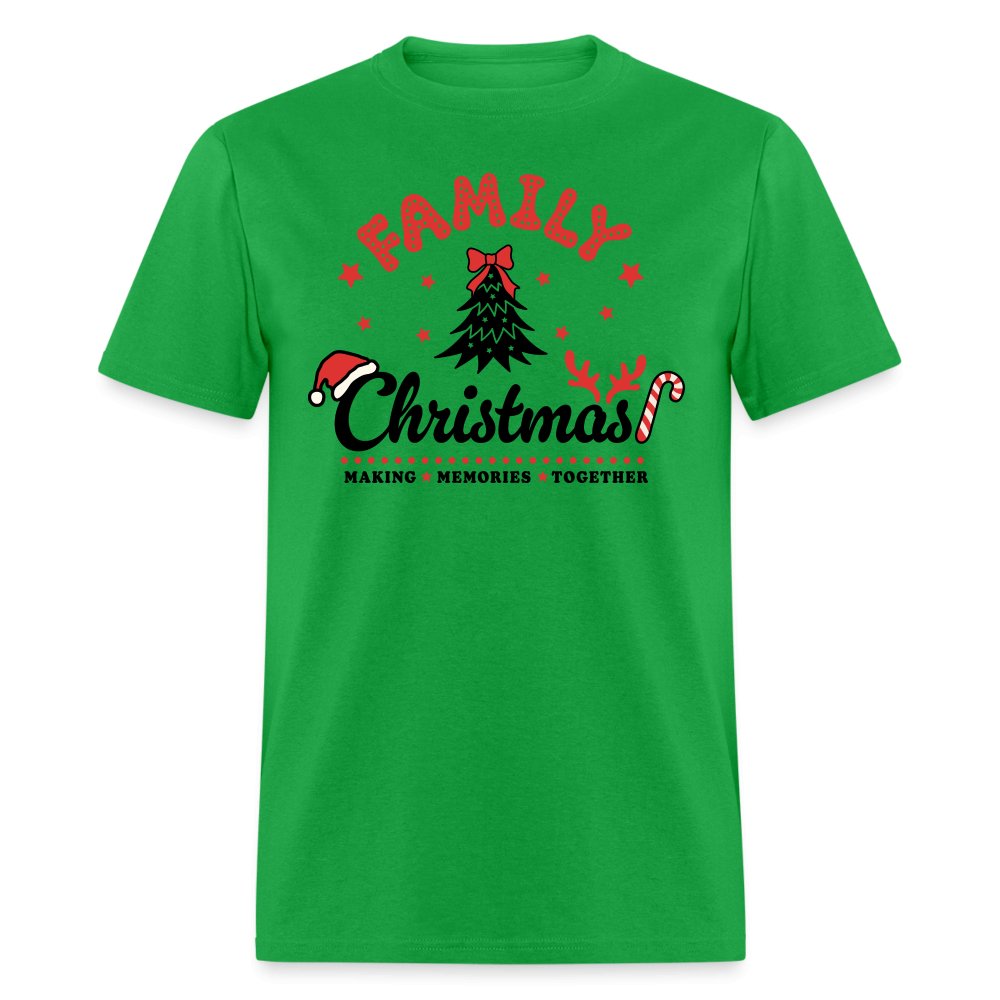 Family Christmas Making Memories Together T-Shirt - bright green