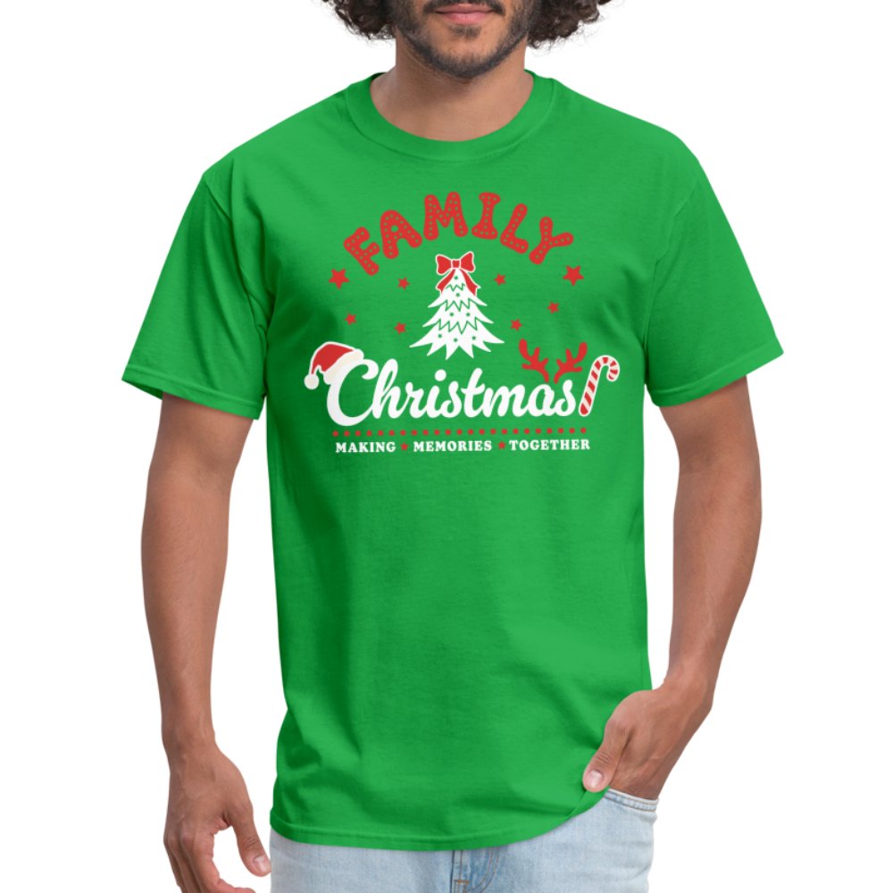 Family Christmas Making Memories Together T-Shirt - bright green