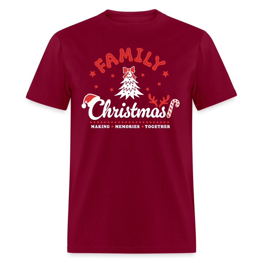 Family Christmas Making Memories Together T-Shirt - burgundy