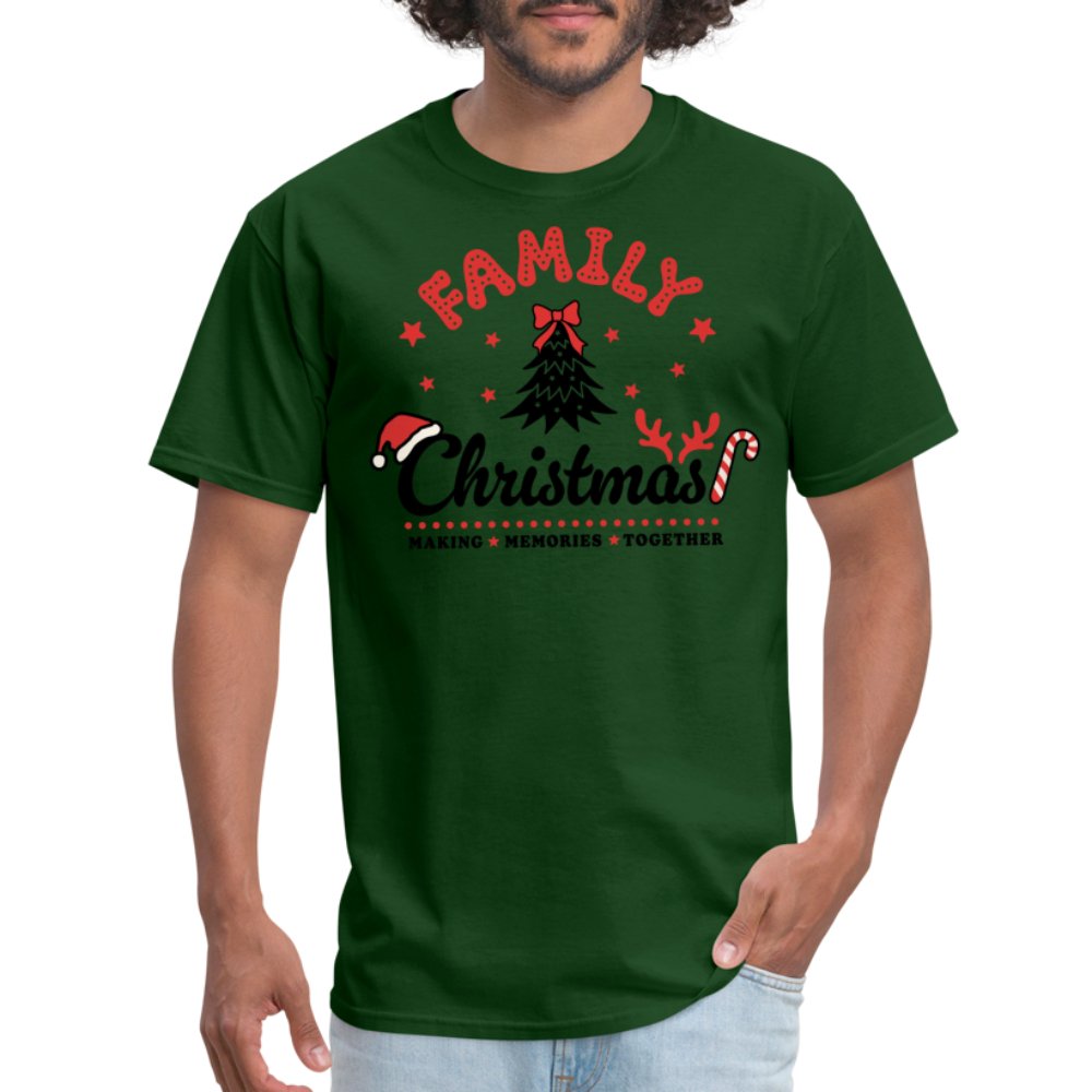 Family Christmas Making Memories Together T-Shirt - forest green