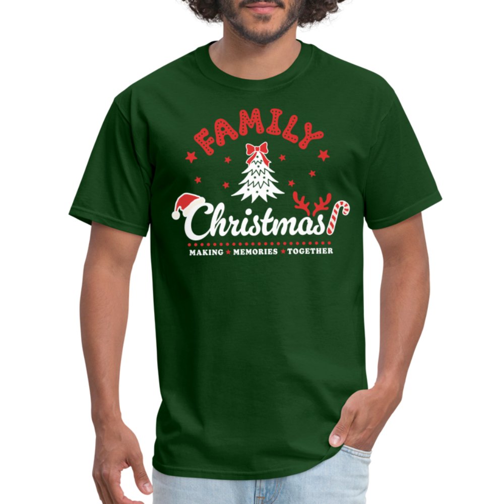 Family Christmas Making Memories Together T-Shirt - forest green