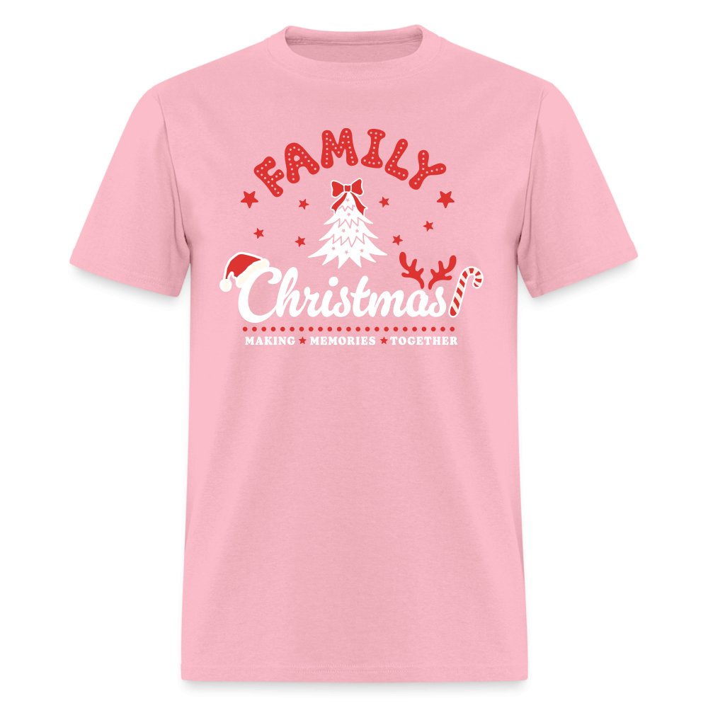 Family Christmas Making Memories Together T-Shirt - pink