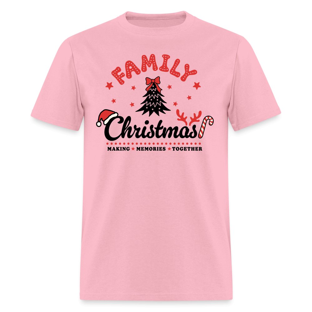 Family Christmas Making Memories Together T-Shirt - pink