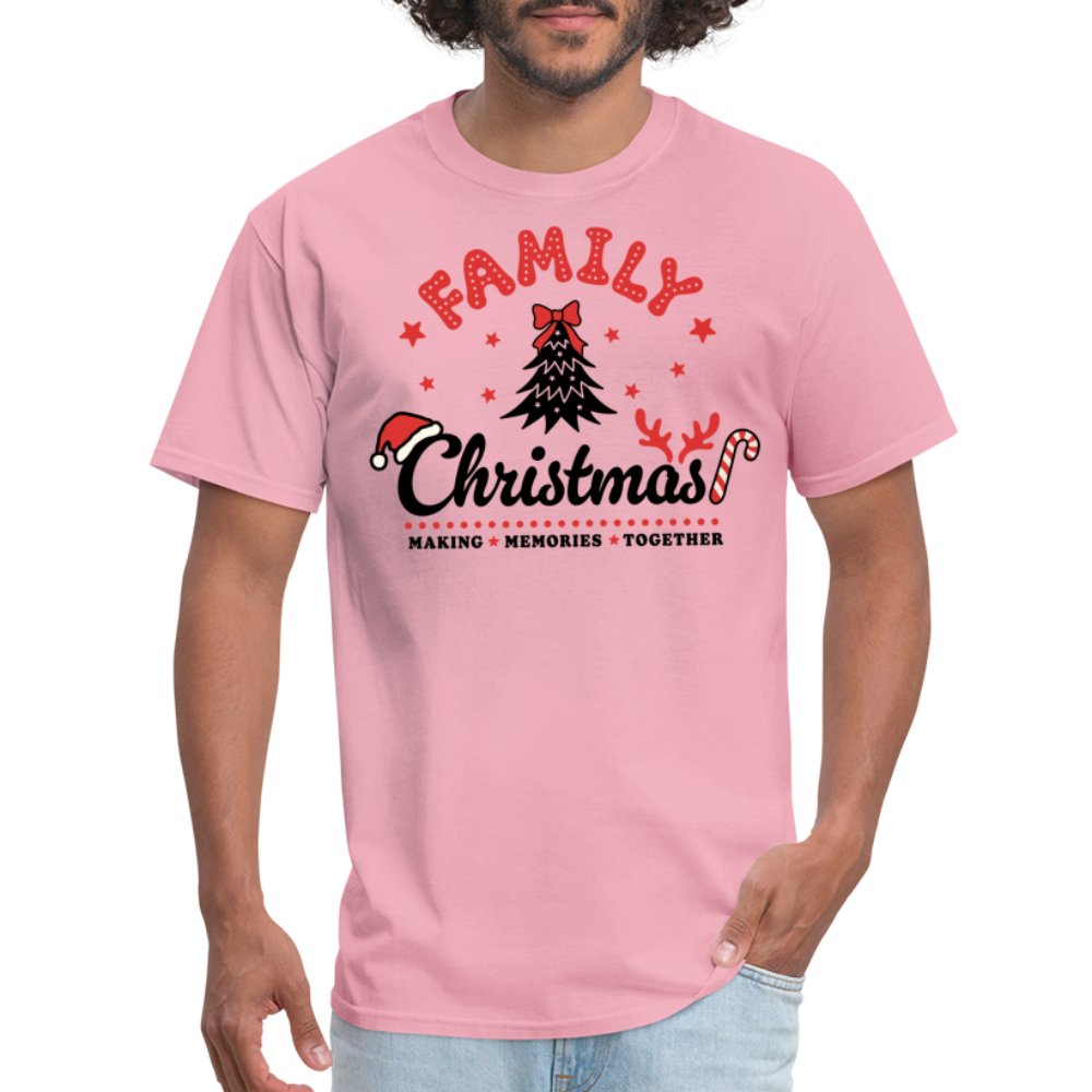 Family Christmas Making Memories Together T-Shirt - pink