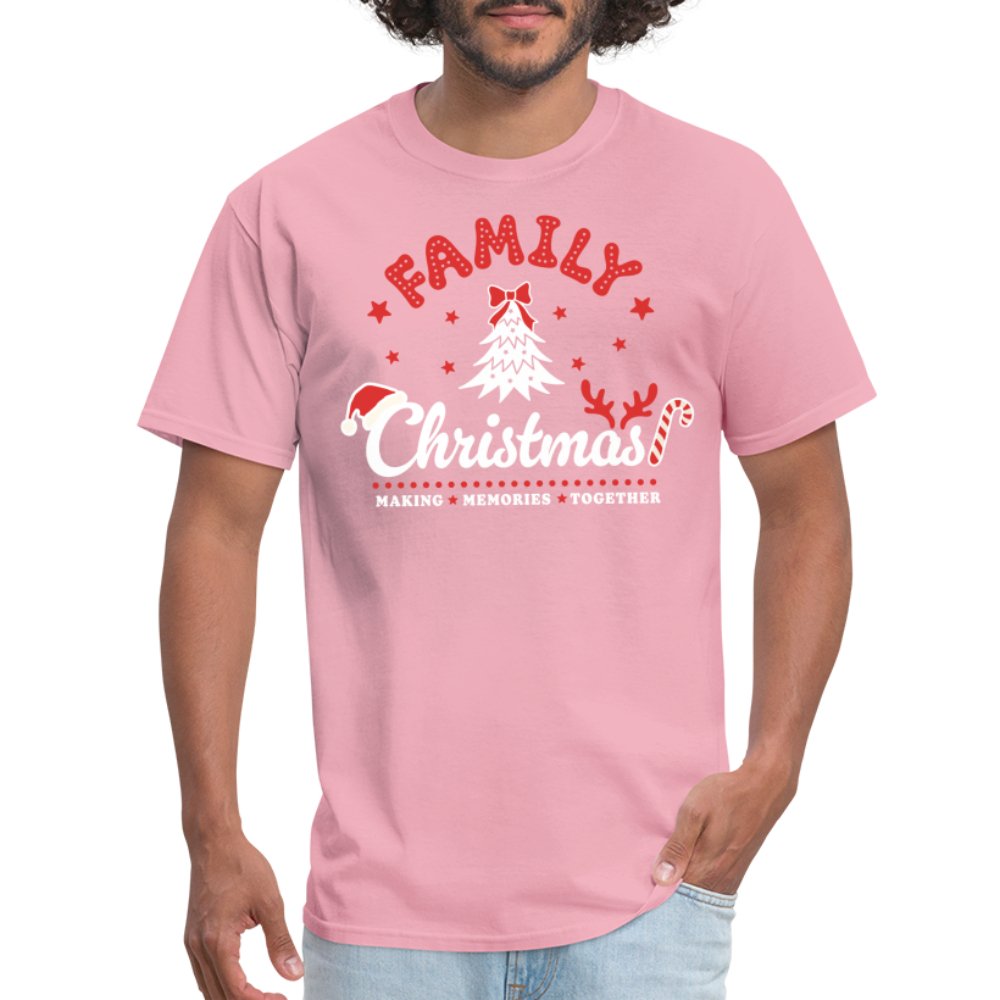 Family Christmas Making Memories Together T-Shirt - pink