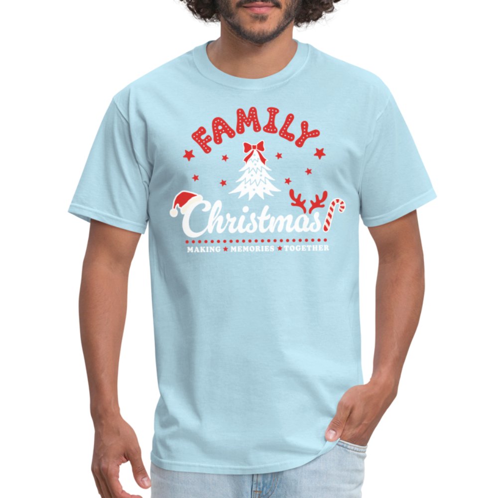 Family Christmas Making Memories Together T-Shirt - powder blue