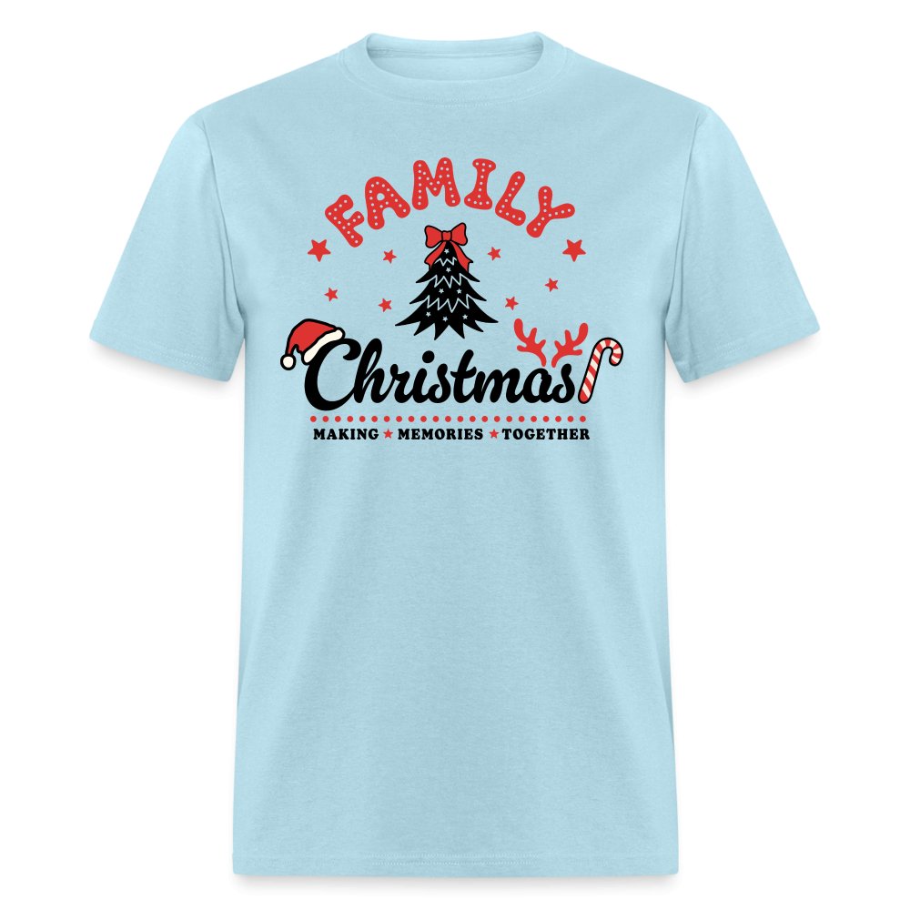 Family Christmas Making Memories Together T-Shirt - powder blue