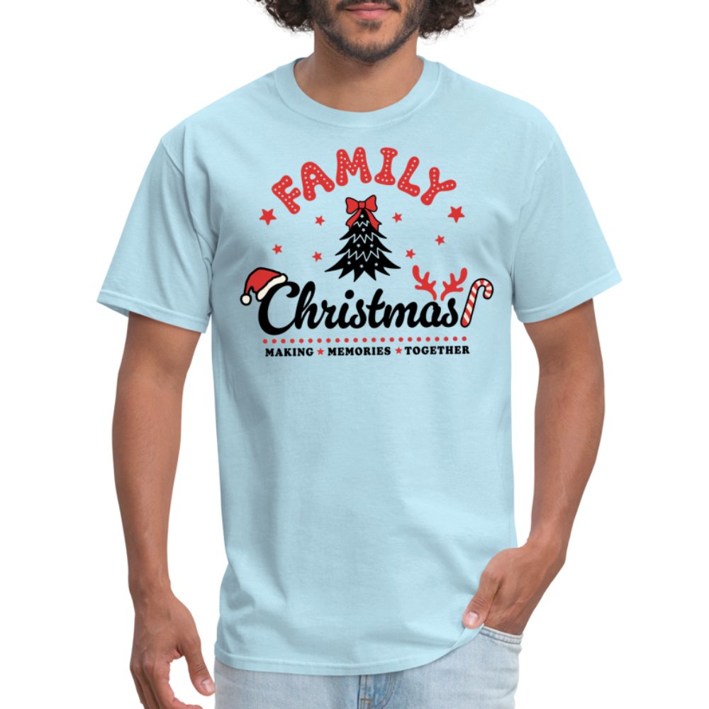 Family Christmas Making Memories Together T-Shirt - powder blue