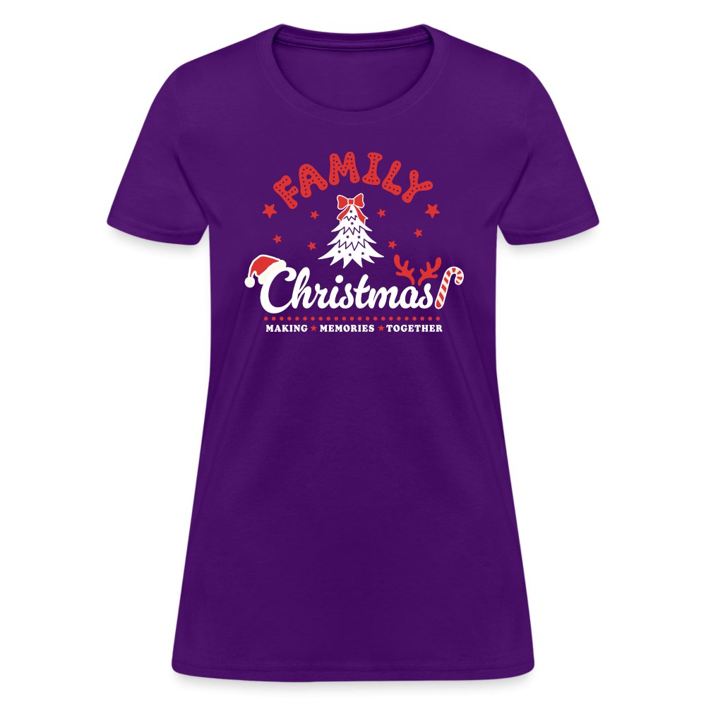 Family Christmas Making Memories Together Women's Contoured T-Shirt - purple