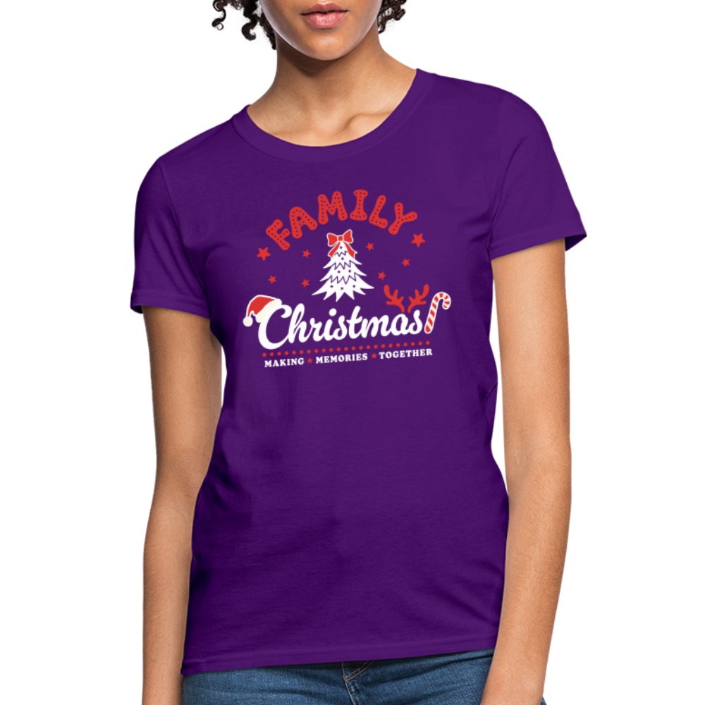 Family Christmas Making Memories Together Women's Contoured T-Shirt - purple