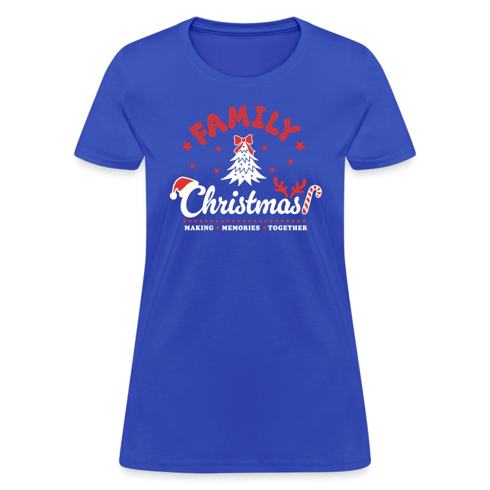 Family Christmas Making Memories Together Women's Contoured T-Shirt - royal blue