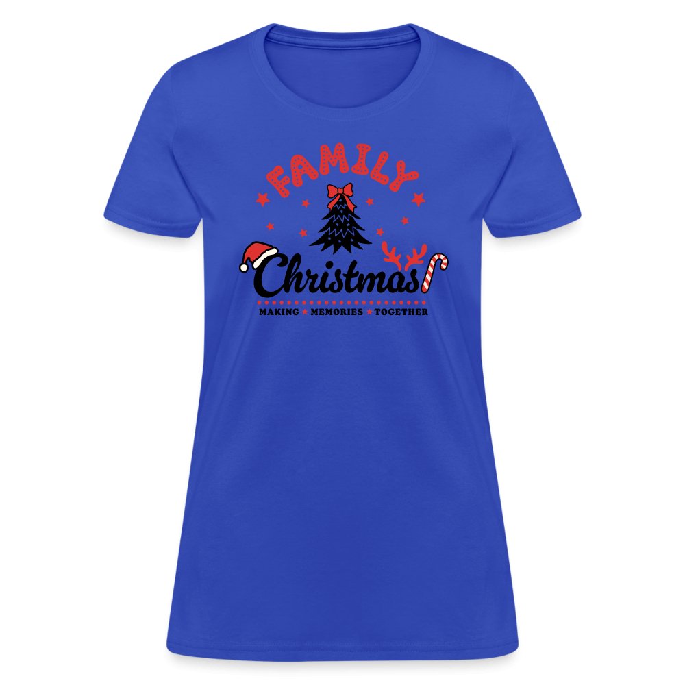 Family Christmas Making Memories Together Women's Contoured T-Shirt - royal blue