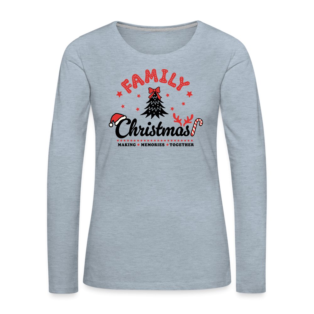 Family Christmas Making Memories Together Women's Premium Long Sleeve T-Shirt - heather gray