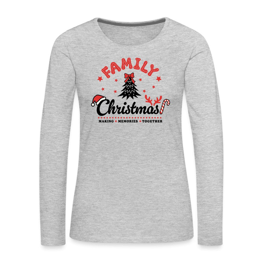 Family Christmas Making Memories Together Women's Premium Long Sleeve T-Shirt - heather gray