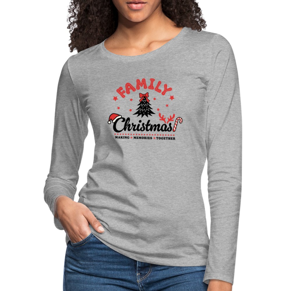 Family Christmas Making Memories Together Women's Premium Long Sleeve T-Shirt - heather gray