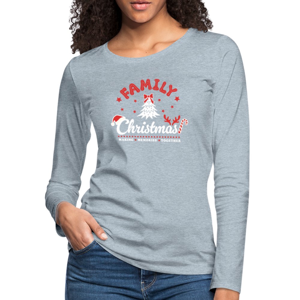 Family Christmas Making Memories Together Women's Premium Long Sleeve T-Shirt - heather ice blue