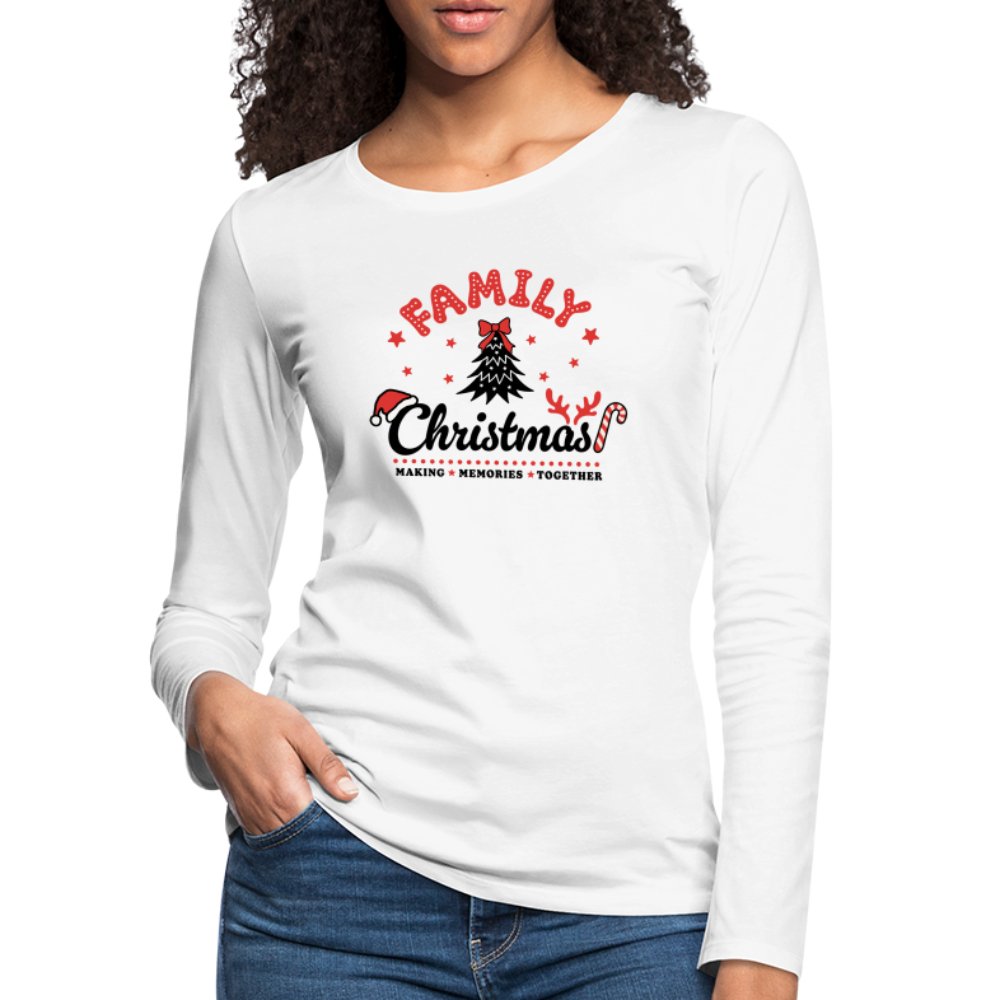 Family Christmas Making Memories Together Women's Premium Long Sleeve T-Shirt - white