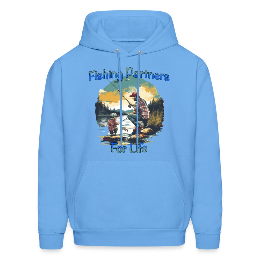 Father and Son Fishing Partners for Life Hoodie - carolina blue