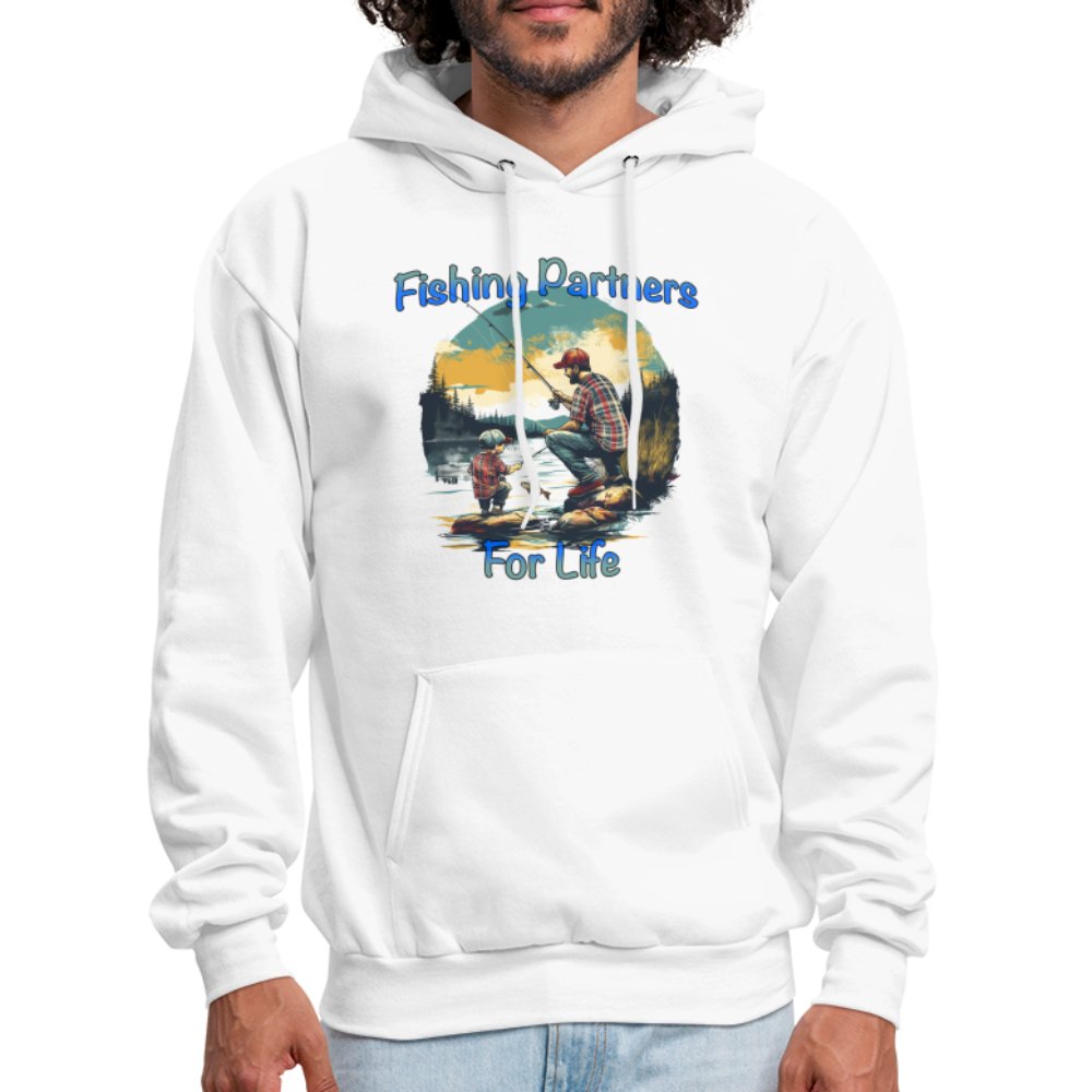 Father and Son Fishing Partners for Life Hoodie - heather gray