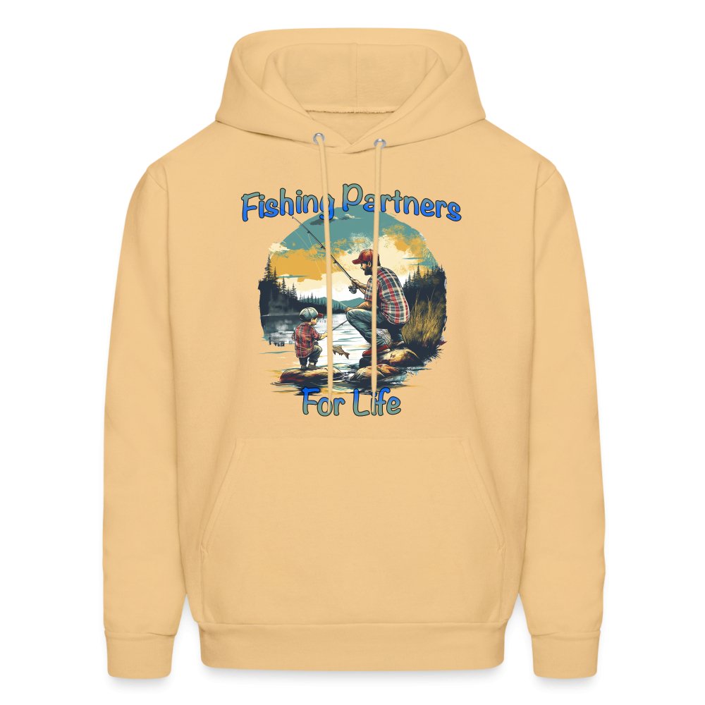 Father and Son Fishing Partners for Life Hoodie - light yellow