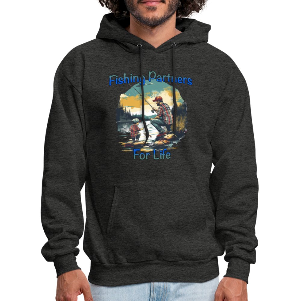 Father and Son Fishing Partners for Life Hoodie - red