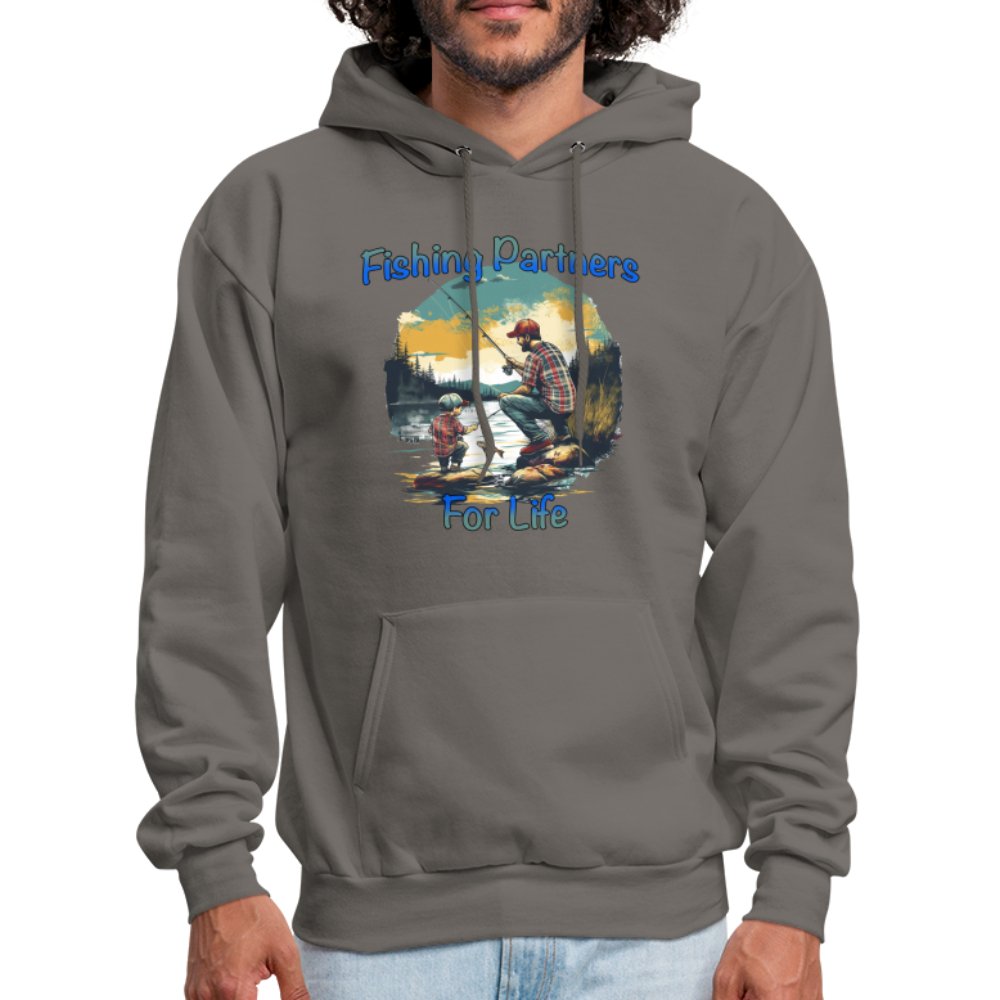 Father and Son Fishing Partners for Life Hoodie - Sand