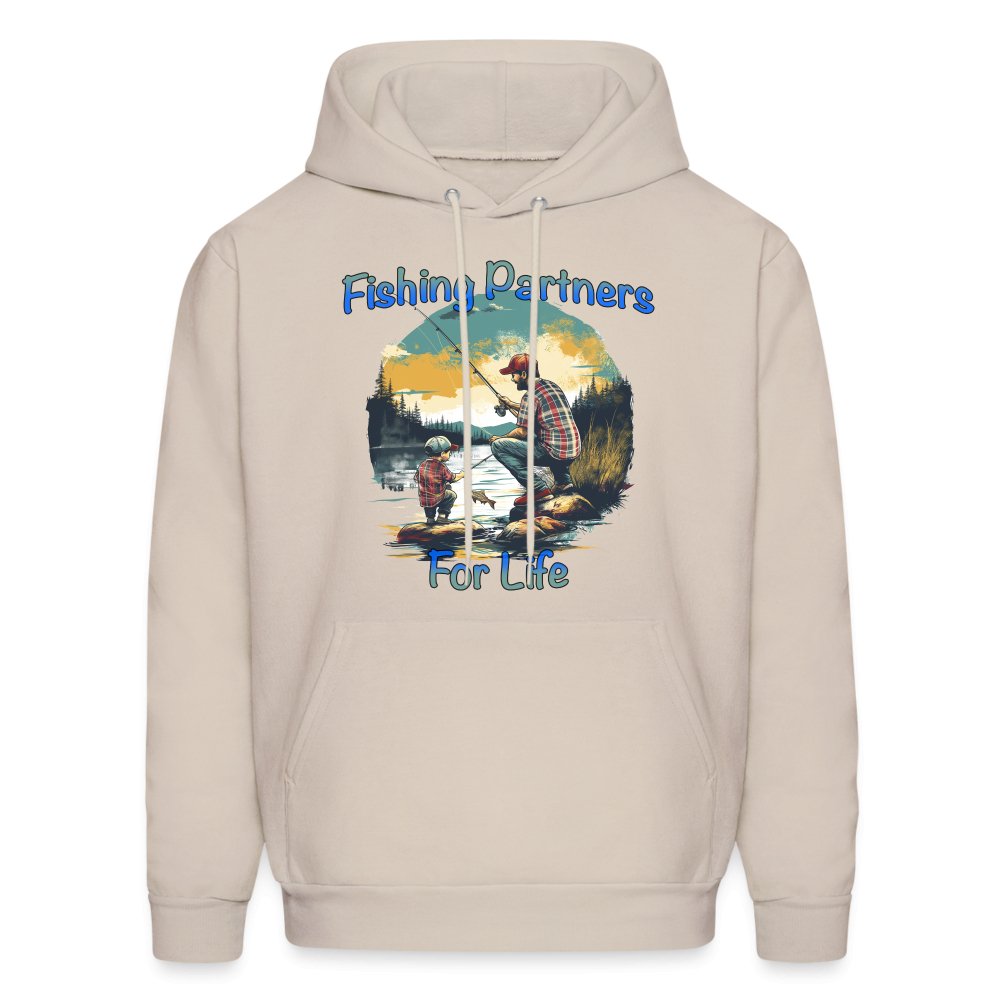 Father and Son Fishing Partners for Life Hoodie - Sand