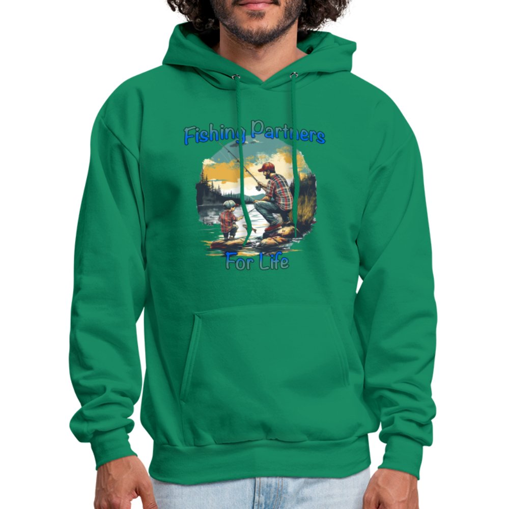 Father and Son Fishing Partners for Life Hoodie - white