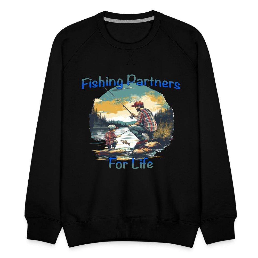 Father and Son Fishing Partners for Life Men's Premium Sweatshirt - black