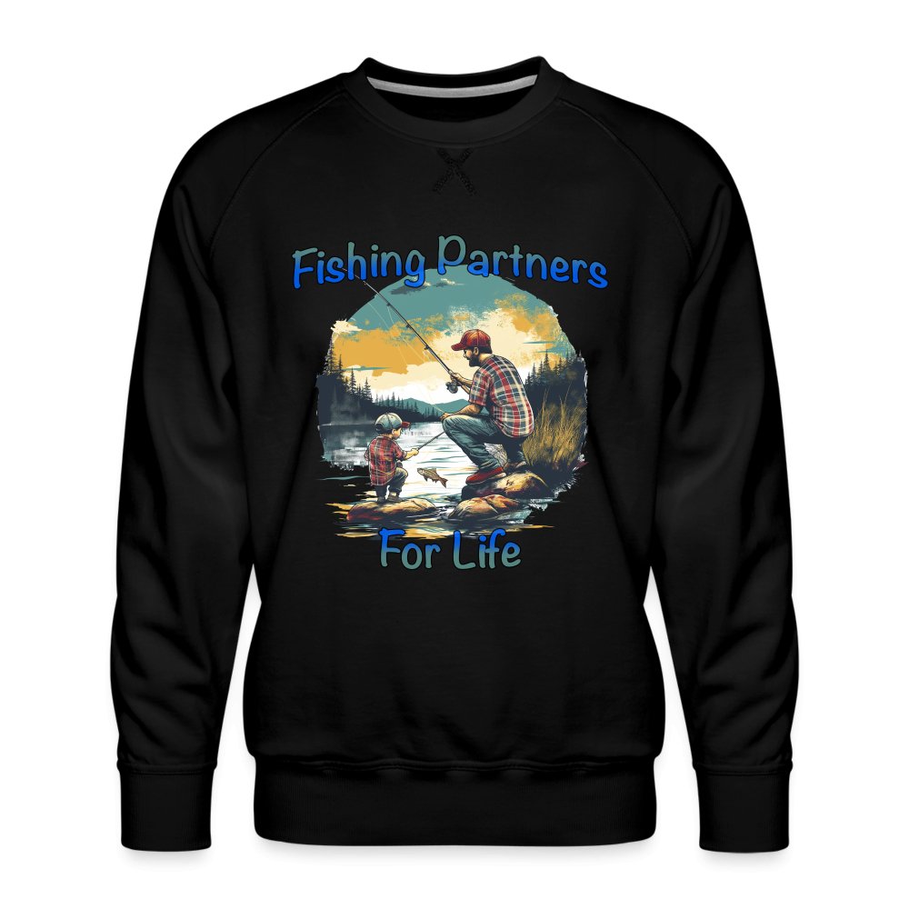 Father and Son Fishing Partners for Life Men's Premium Sweatshirt - navy