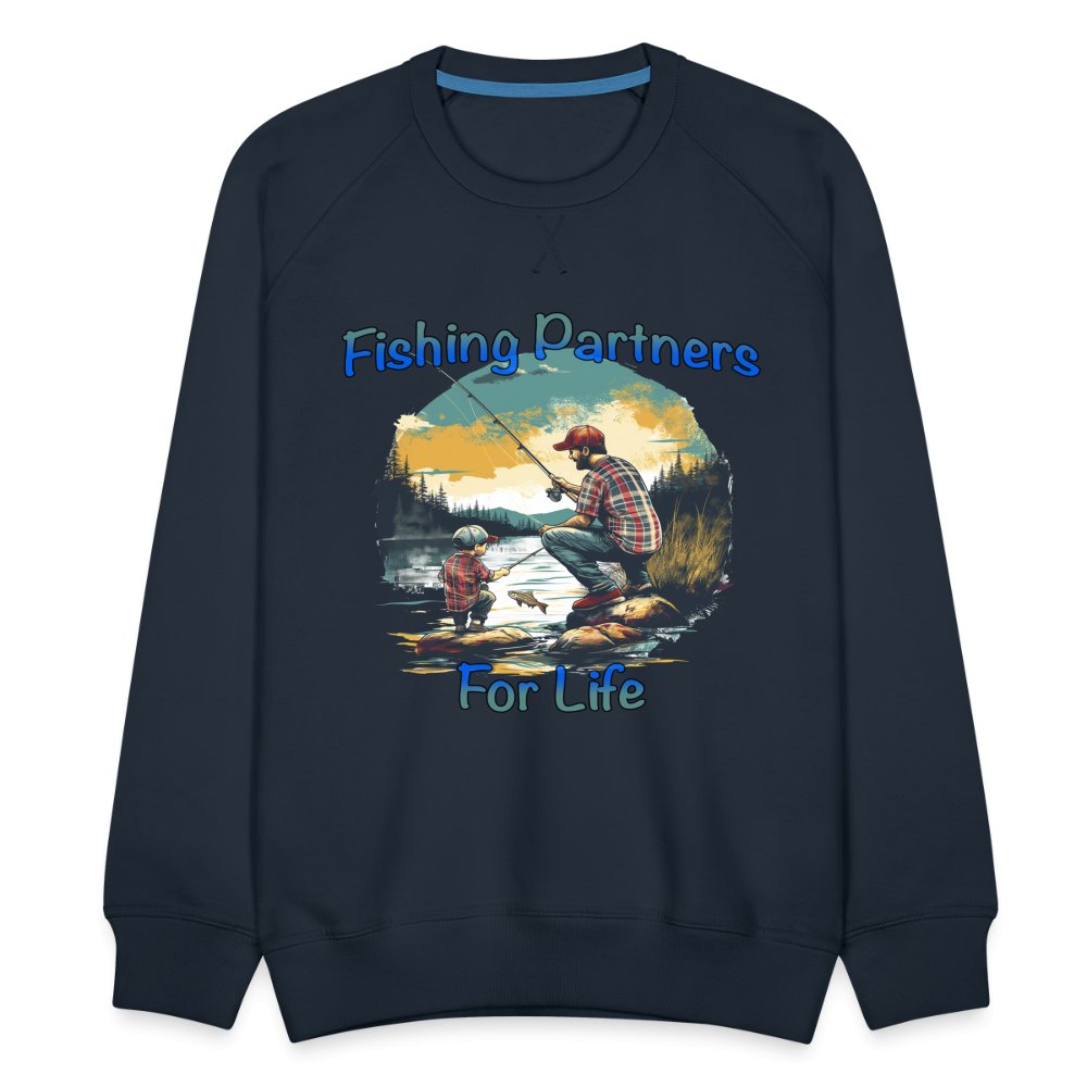 Father and Son Fishing Partners for Life Men's Premium Sweatshirt - navy