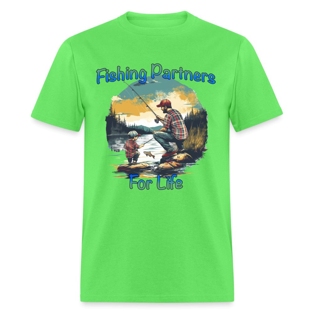 Father and Son Fishing Partners for Life T-Shirt - kiwi