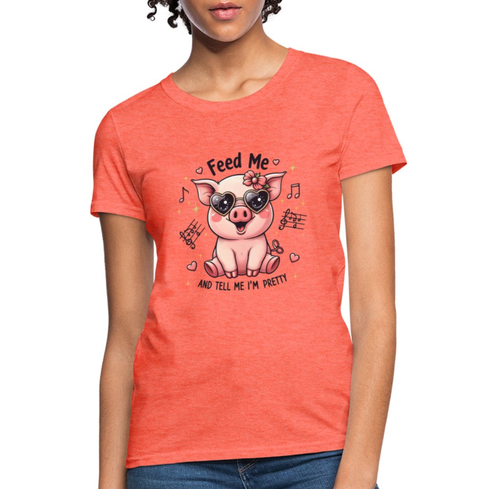 Feed Me and Tell Me I'm Pretty Women's Contoured T-Shirt - option1# - Women's T-Shirt | Fruit of the Loom L3930R