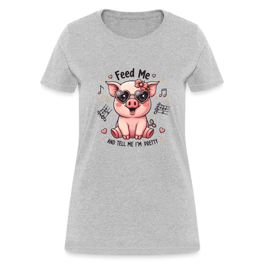 Feed Me and Tell Me I'm Pretty Women's Contoured T-Shirt - option1# - Women's T-Shirt | Fruit of the Loom L3930R